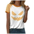 thumbnail image 5 of YDFCWXW Shirts for Women Halloween Pumpkin Graphic Tees Funny Short Sleeve Shirt Casual Autumn Tops Clear, M, 5 of 7