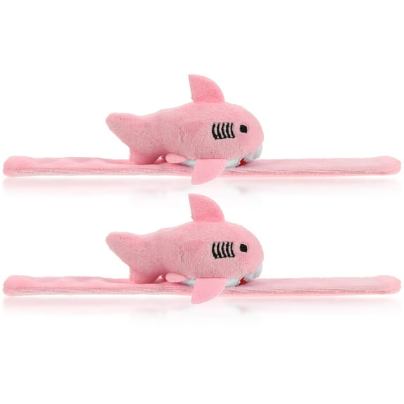 MUSEYA Shark Wristband Cute Shark Slap Bracelets Plush 2Pcs