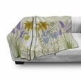 thumbnail image 2 of Floral Soft Flannel Fleece Blanket, Composition of Blossoming Spring Wildflowers Chamomiles and Lavenders, Cozy Plush for Indoor and Outdoor Use, 50" x 60", Eggshell and Multicolor, by Ambesonne, 2 of 5