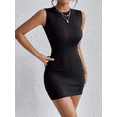 thumbnail image 5 of Simple Bodycon Dress, Sexy Sleeveless Crew Neck Mini Dress, Women's, 5 of 10