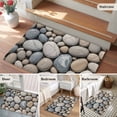 thumbnail image 5 of Rectangle Rug 2x3Ft, Abstract Natural Grey Cobblestone Soft Non-Slip Washable Felt Carpet Pad, Modern Grey Pebble Stone Area Rugs for Living Room Bedroom Kids Room, 5 of 9