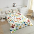thumbnail image 4 of Cute Hedgehog Comforter Set Boho Floral Bedding Set, Colorful Leaves Down Comforter Abstract Watercolor Plant Bed Set, Wild Animal Quilted Duvet, 4 of 6