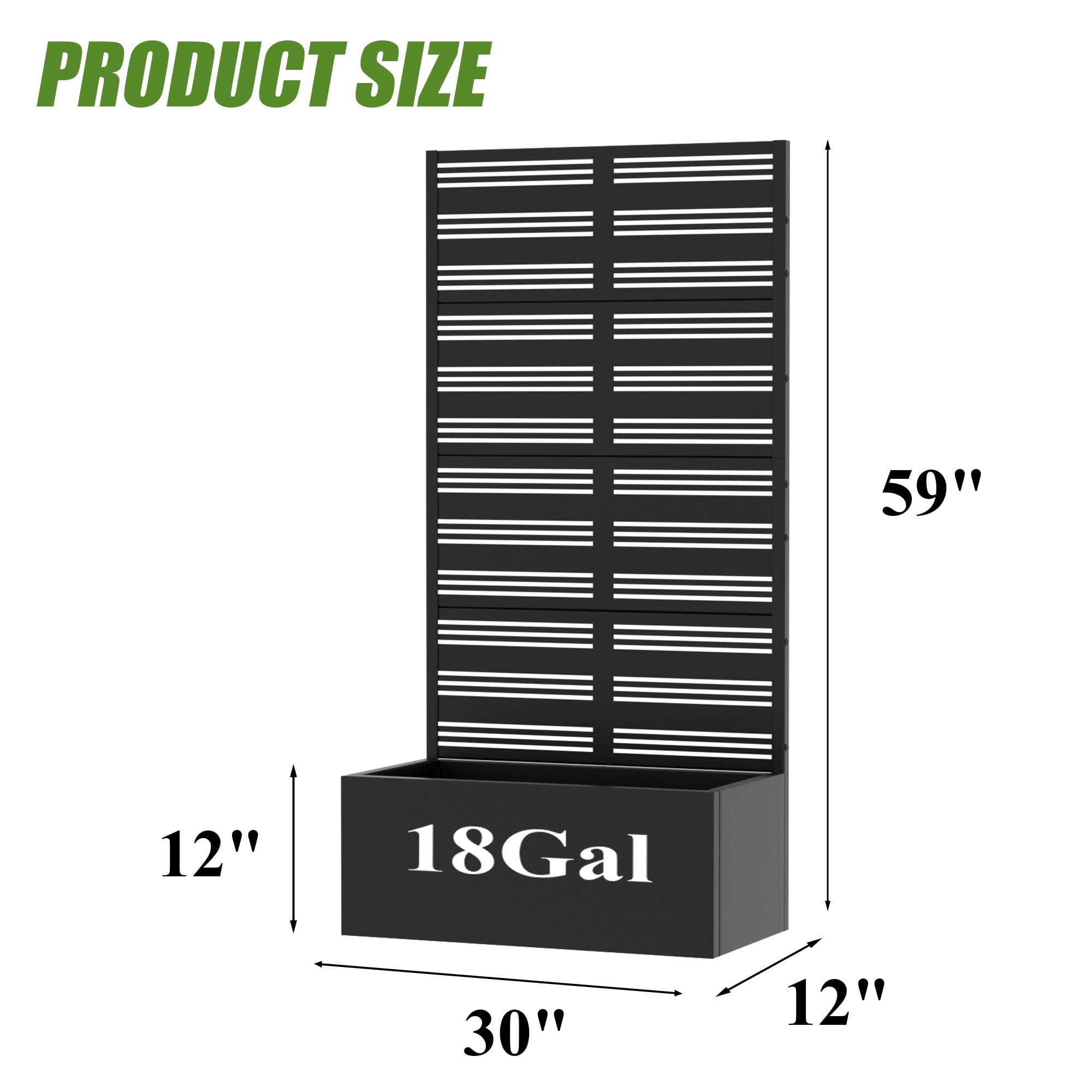 MAYEERTY 59*30in Outdoor Metal Planter Box, Tool Free Assembly Planter, Small Patio Planter Box for Patio, Garden, Yard