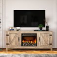 thumbnail image 2 of Fireplace TV Stand for TV up to 65 inches, Wood Electric Fireplace TV Console Table Stand with Storage, Home Living Room Entertainment Center Media Console, Rustic Brown, 58"L x 16"W x 25"H, 2 of 10
