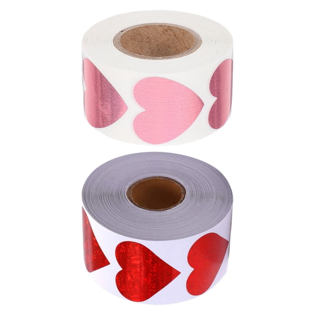 GOOHOCHY rollos de pegatinas autoadhesivas de corazón con lámina brillante roja para álbumes de recortes, invitaciones o para broncearse.