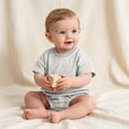thumbnail image 2 of YUGYXL Baby Bubble Onesie Romper Clothes Short Sleeve Summer Solid Color T-Shirt Footless Outfits Silver Jumpsuit, 2 of 6