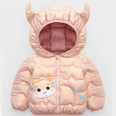 

Hunpta Kids Children Toddler Infant Baby Boys Girls Cute Cartoon Animals Long Sleeve Winter Coats Jacket Cow Hooded Outer Outwear Outfits Clothes
