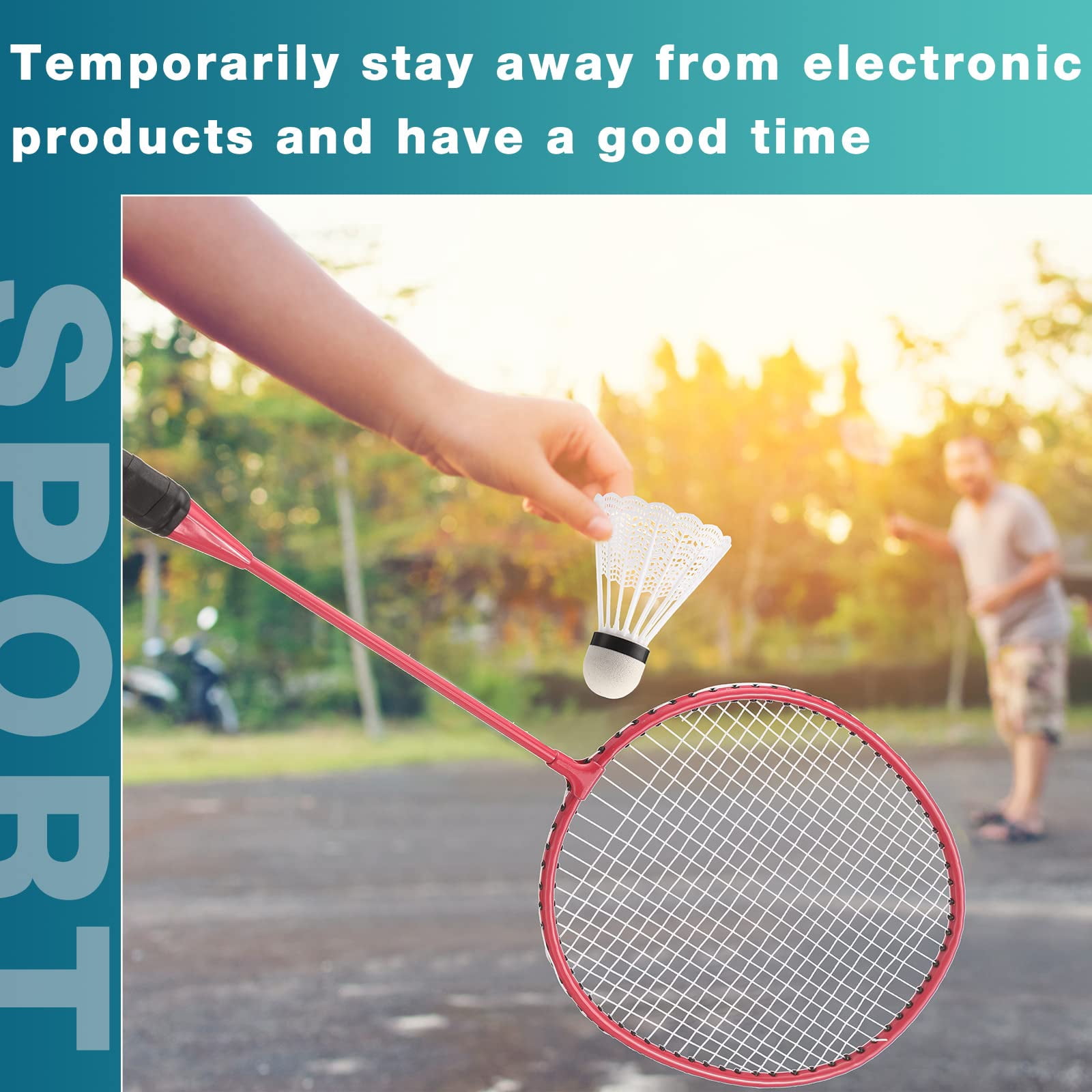 Badminton Rackets Set With Shuttlecocks Racquets For Adult And Lightweight Teenagers Shuttlecock Backyard Gym Beach Outdoor Games