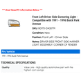 thumbnail image 2 of Front Left Driver Side Cornering Light - Compatible with 1991 - 1996 Buick Park Avenue 1992 1993 1994 1995, 2 of 2