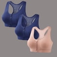 thumbnail image 1 of huilin 3Pack Women's Wireless Zip Front Cross Back Push Up Sports Bra - Solid Color, 1 of 9
