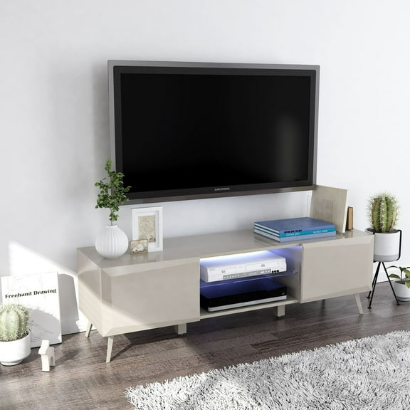 59 Inch TV Stand Entertainment Center Modern Media Console