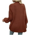 thumbnail image 5 of IROINNID Women's Mid-Length Cardigan Jacket Solid Color Long Sleeve Casual Autumn Long Sweater Cardigan, Coffee, 5 of 9