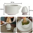 thumbnail image 2 of Handmade Ceramic Matcha Bowl Set with Spout & Whisk Holder - Traditional Chasen Tea Whisk Ritual Kit, Gift-Ready Chawan for Matcha Lovers - Coarse Pottery & Durable Design, 2 of 5