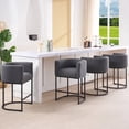 thumbnail image 7 of FANCROU 26" H Counter Height Bar Stools Set of 4, Fabric Barrel Stools with Back and Arms, Darkgray-Black Leg, 7 of 7
