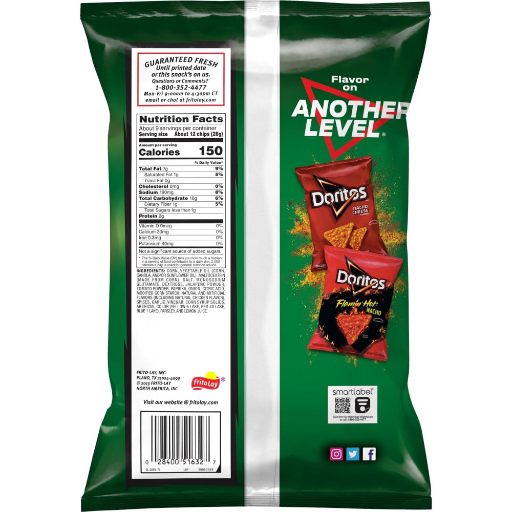 Doritos Salsa Verde Flavored Tortilla Chips 9.25 oz - 5 Pack