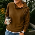 thumbnail image 5 of Hilzaten Solid Sweatshirt for Women Pullover Collared Drop Shoulder Womens Loosse Sweatshirt, 5 of 6