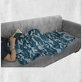 thumbnail image 6 of Camo Soft Flannel Fleece Throw Blanket, Camouflage Theme in Oceanic Colors Sea Water Inspired Illustration, Cozy Plush for Indoor and Outdoor Use, 50" x 70", Slate Blue Baby Blue, by Ambesonne, 6 of 6