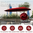 thumbnail image 4 of ZOPan  13 FT Large Patio Umbrella, Outdoor Double-Sided Table Market Umbrella w/Crank Handle, 12 Heavy-Duty Ribs, Sun-Protective Rectangular Twin Parasol for Garden Deck Lawn Poolside (Burgundy), 4 of 11