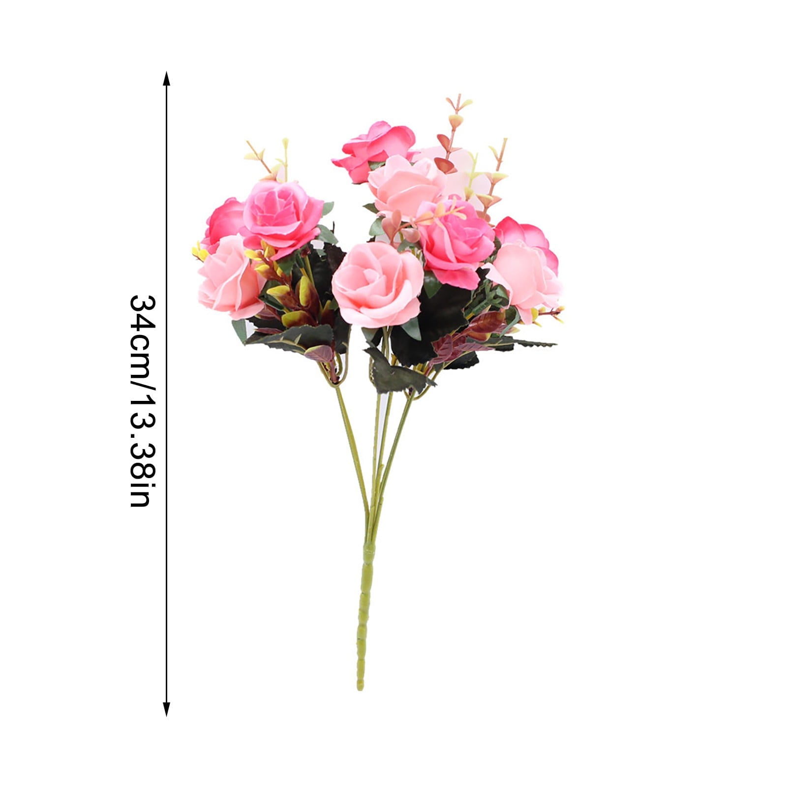 ZFSBZBS 3 Pcs 12 Head Artificial Flowers, Artificial Peony Small Silk Flowers Fake Peonies Bouquet Rose Flower Arrangement Table Centerpiece for Dining Party Home Decoration Hot Pink