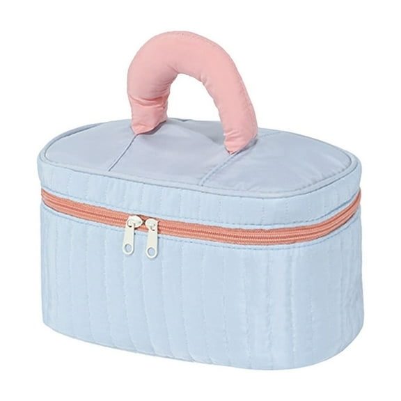 Yonrjhukm Canvas Makeup Bag with Handle, Toiletry Organizer, Makeup Brush Organizer, Cute Travel Cosmetic Bag for Teens, Waterproof and Spacious Design, Ideal for Gifts and Travel