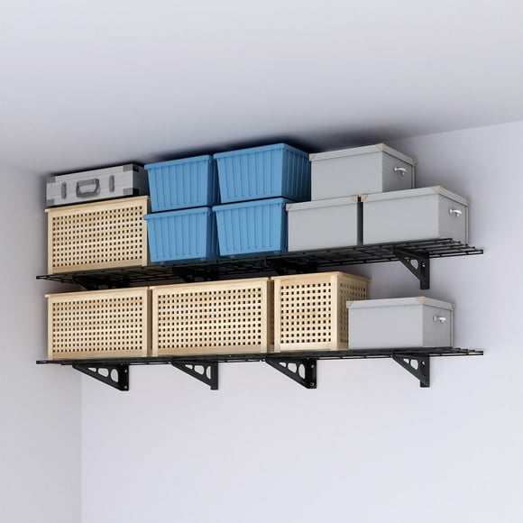 2-Pack 1X6ft Garage Storage Shelving, Heavy Duty Garage Storage Rack Wall Mounted Floating Shelves Supports up to 600 lbs, 12"x72"