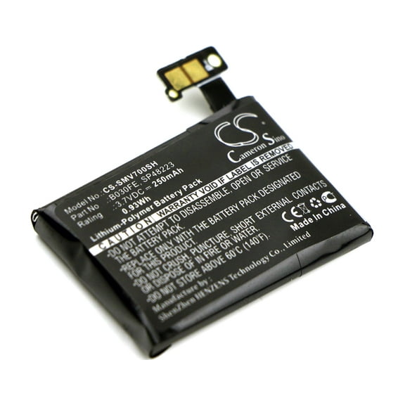 Battery for Samsung Gear 1 SM-V700 B030FE GH43-03992A SP48223 CS-SMV700SH 250mAh