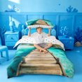 thumbnail image 2 of meiyoeat Tropical Beach Pier Twin Duvet Cover For Boys,Tree Print Twin Bedding,Polkadot Reversible,2-Piece,1 Duvet Cover and 1 Pillowcase, 2 of 6