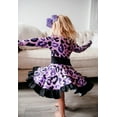 thumbnail image 5 of Long Sleeved Purple Twirly Leopard Dress, 5 of 12