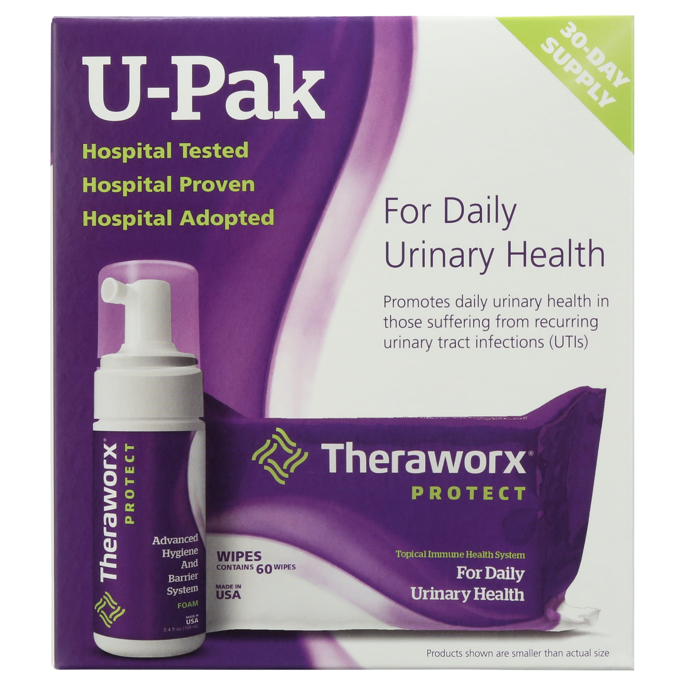 Theraworx Protect U-PAK 60 Count Wipes and 3.4 fl oz Foam