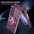thumbnail image 4 of Magnetic Case for Samsung Galaxy Z Fold 6 Case with Kickstand & Ring Holder, [Compatible with MagSafe Charging] Slim Ultra PC Back Scratch-Resistant Military Grade Shockproof Case, Wine, 4 of 13