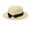 Beige, variant on Boater Straw Hat for Women Wide Brim Beach Sun Hat Bow Panama Hat Fedora for Summer - Black