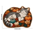 thumbnail image 3 of SLYNSHome Fall Irregular Floor Mat, Cute Sleeping Cat Pumpkin Non-Slip Bath Rug, Soft Washable Seasonal Shaped Carpet Roll Packed For Bathroom Living Room Entryway Decor, 3 of 7
