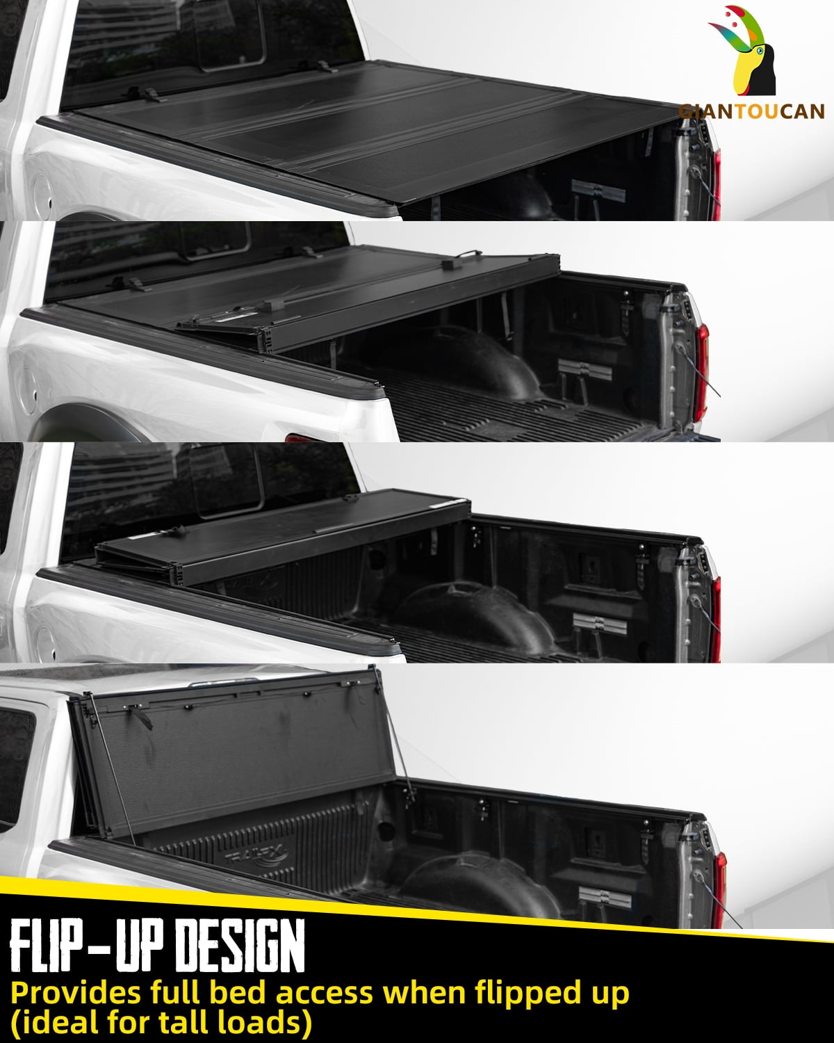 5.5ft Hard Folding Tonneau Cover for 2022-2026 Toyota Tundra,Flip-Up Low Profile Truck Bed Cover