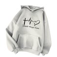 thumbnail image 3 of Hoodies for Women Graphic Printed Long Sleeve Hooded Sweatshirts Casual Loose Fit Tops Round Neck Pullover 2025 with Pocket, 3 of 3
