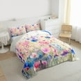 thumbnail image 4 of Feelyou Watercolor Plant Botanical Bedding Comforter Set, Pink Blue Flower Twin Comforter Sets, Teens Adult Girls Reversible Bedding Set, Luxury Bedroom Decor, 2-Piece, 4 of 9