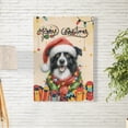 thumbnail image 2 of Merry Christmas Santa Border Collie Scarf Twinkling Lights Xmas Holiday Vertical Matte Canvas Poster Borders Dog Lovers Gifts Idea Wall Art Home Decor - 00022, 2 of 5