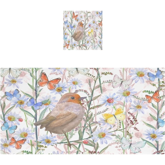 Coolnut Pretty Bird Bath Towels with 1 Washcloth, 27"x54" + 12"x12"100% Cotton Bathroom Towels Set, Ultra Absorbent and Super Soft Bath Towel for Hotel, Home