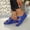 Blue, variant on Women Slide Sandals, Fashion Open Toe Slip On Soft Bottom Summer Wedge Shoes Gold Size 5.5