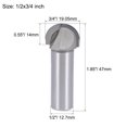 thumbnail image 2 of Uxcell 1/2" Shank 3/4 inch Cutting Dia. Core Box 2 Flutes High-carbon Steel Tip Router Bit, 2 of 5