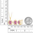 thumbnail image 2 of Gem Stone King 18K Yellow Gold Plated Silver Pink Moissanite Pendant and Earrings Jewelry Set for Women | 8.46 Cttw | Gemstone Birthstone | Oval 10X8MM | With 18 inch Chain, 2 of 3