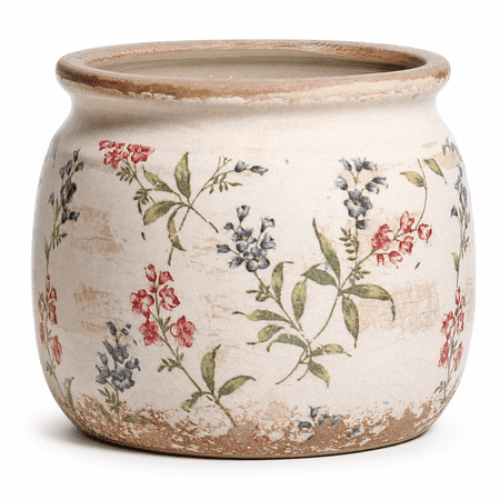 Purple Red 6.3 Inch Ceramic Indoor Planter Pot With Drainage Hole