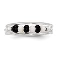 thumbnail image 4 of 925 Sterling Silver Noir Blanc Perled Réglable Orteil Anneau Ouvert Midi, 4 of 9