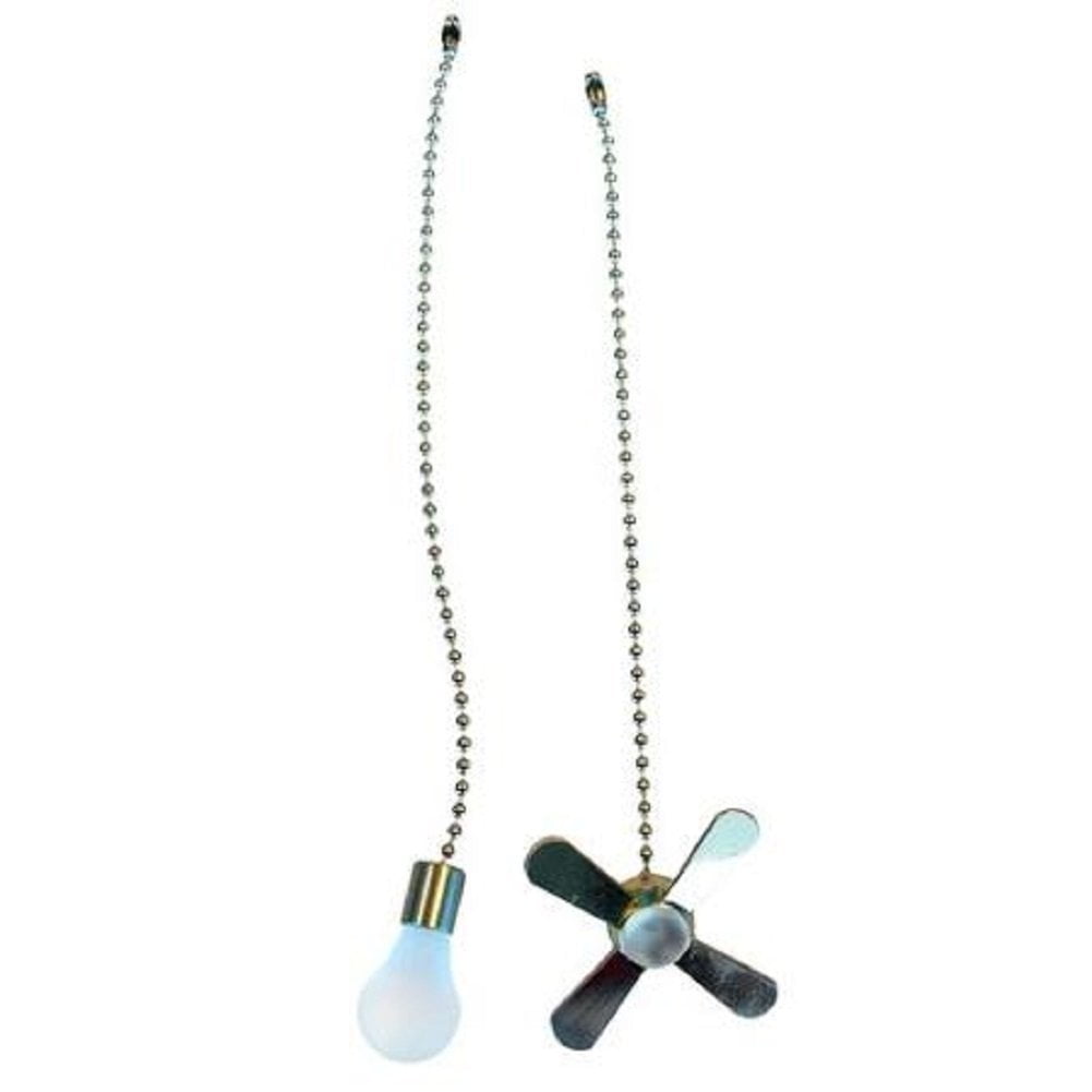 Home Elegance Satin Nickel Bulb Ceiling Fan Pull Chain by ...