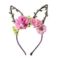 thumbnail image 1 of Diadema con diseño de orejas de conejo para decoración de flores, accesorios de fotografía para cosplay, cumpleaños y fiestas de Pascua., 1 of 8