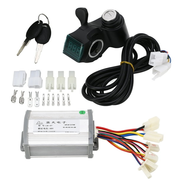 Controlador de cepillo de motor W, controlador de motor de 48 V 1000 W Bicicleta eléctrica Controlador de motor W Acelerador de pulgar de bicicleta eléctrica Construido para el futuro