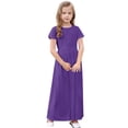thumbnail image 4 of RXIRUCGD 2025 Vêtements d'Été pour Enfants Tout-Petits Filles Mignon Rayé Imprimé Manches Courtes Robe Extensible avec Poches Robe Longue en Ligne, 4 of 8