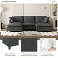 thumbnail image 3 of MODERNLUXE 94" Oversized Modular Sectional Sofa,U-Shape Sofa Couch with 2 Pillows,2 Ottomans,Chenille Fabric and Deep Seat,5 Seat Modular Sofa Couch for Living Room Apartment Office,Gray, 3 of 7