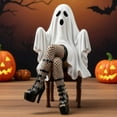 thumbnail image 3 of Halloween Ornaments Ghost Resin Decor Ghost Witch Decorative Ornament Halloween Standing Cute Ghost Statues White Spooky Cute Ghost Statue for Home Decor Indoor Shelf Table Decor, 3 of 6