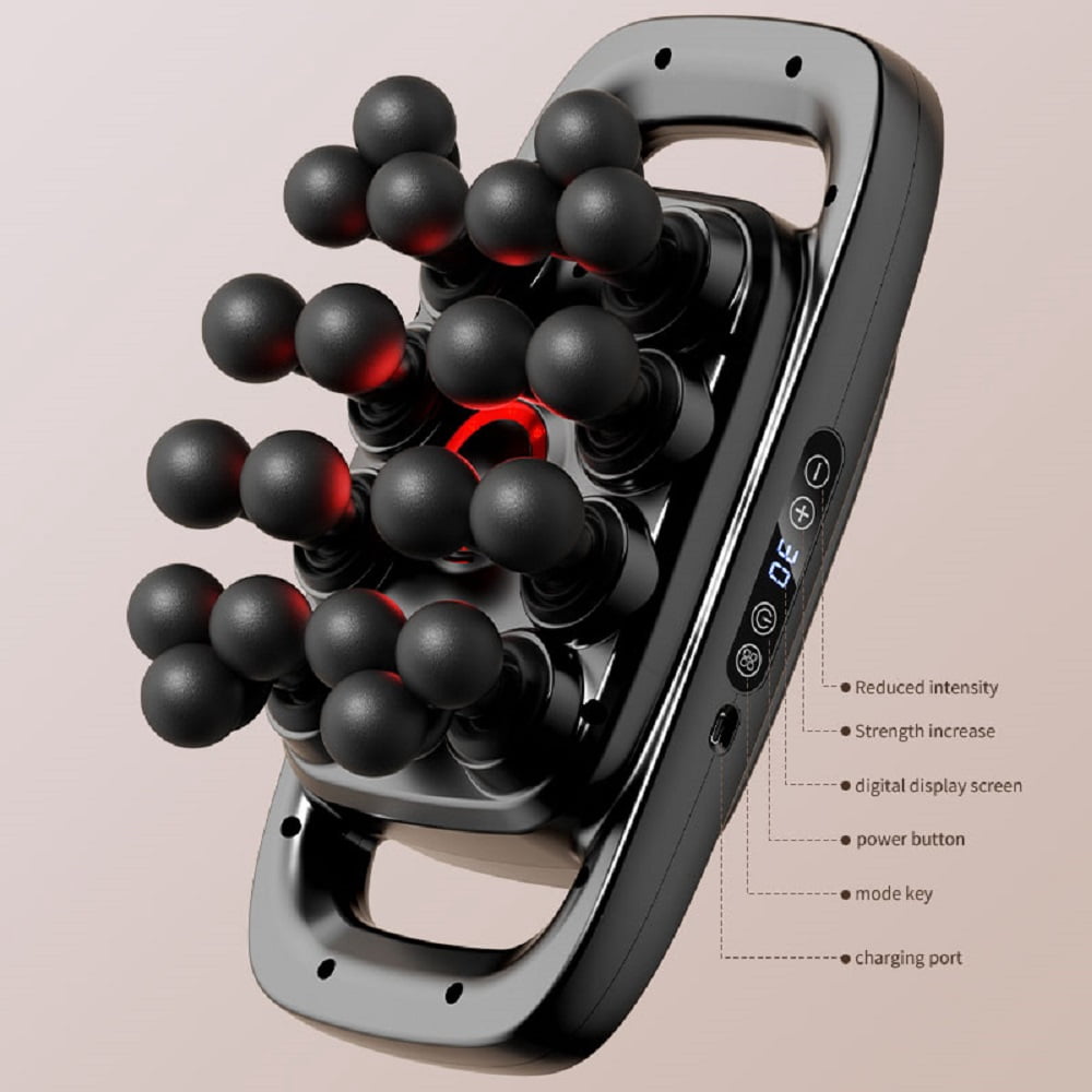 20 Head Deep Tissue Percussion Massager Gun with 3 Modes & 30 Intensities,Quiet Muscle Massage Gun for Back,Shoulders, Legs, Foot, Body Muscle Pain Relief