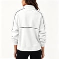 thumbnail image 4 of Dwellite Sweatshirts for Womens Quarter Zip Oversized Sweatshirts 2026 Trendy Long Sleeve Pullover Tops Y2k Fall Shirts White 2XL, 4 of 8
